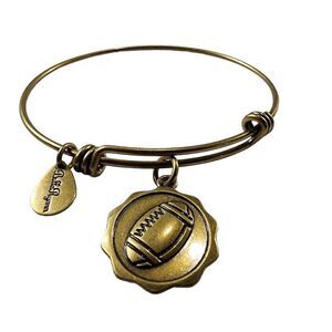 Bella Ryann Adjustable Expandable  Wire Bangle Bracelet Football Pendant